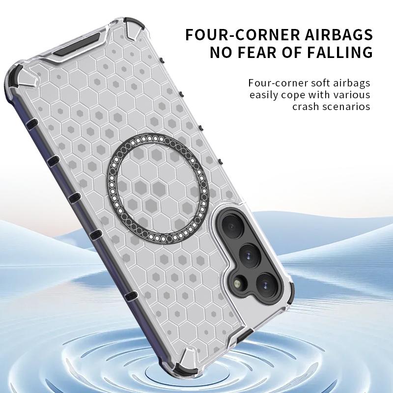 Для Samsung Galaxy A55 Магнитное кольцо задняя крышка телефона чехол Magsafe кольцо беспроводная зарядка объектив защита противоударные чехлы