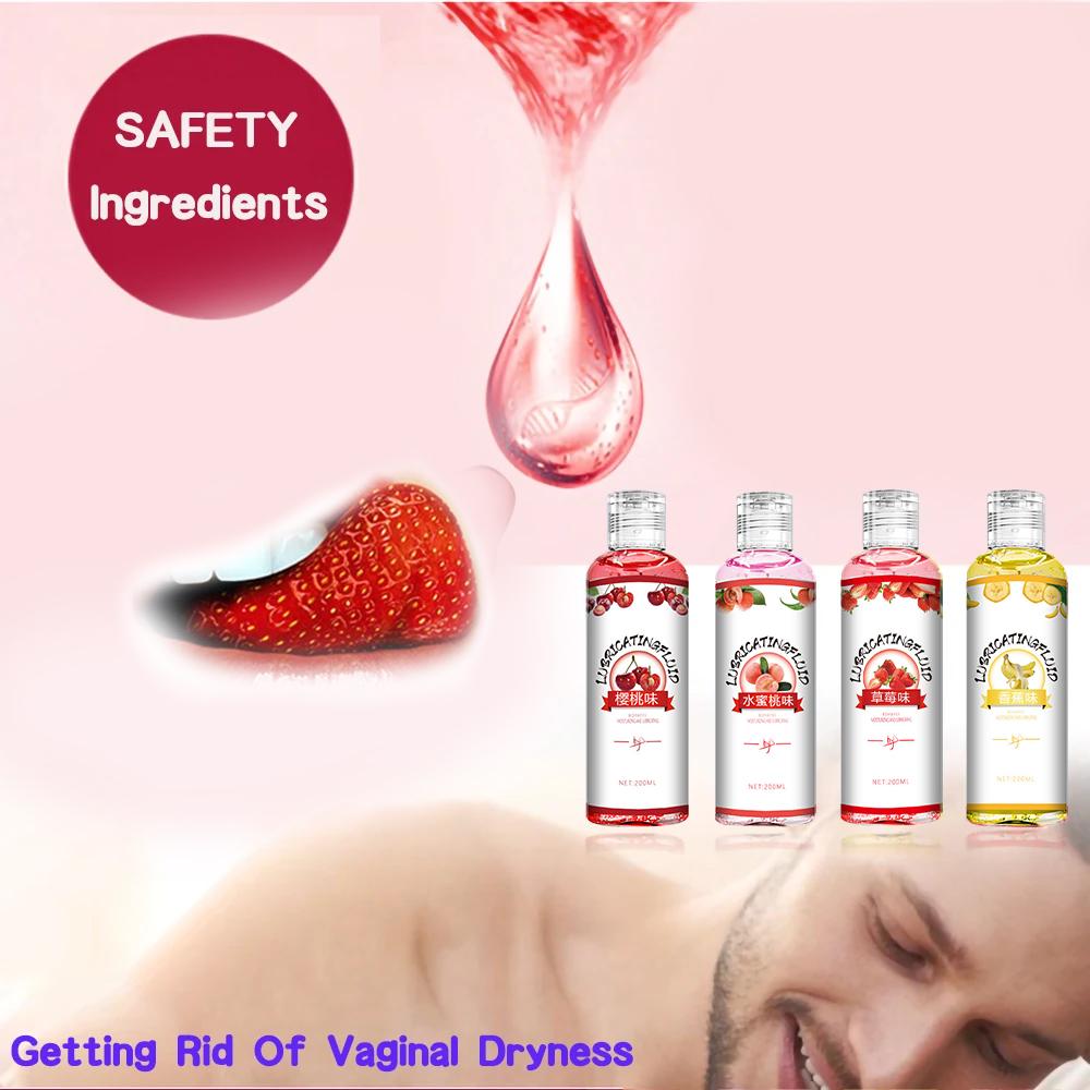 Fruit Flavored Lube 200ml Water Soluble Lubricant Gel Lubricating Oil Personal Lube for Men Women Couple Sexual Tool Anal Lube