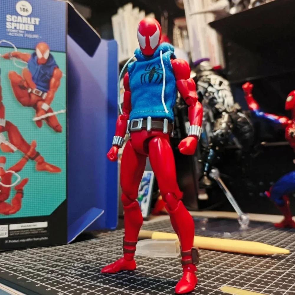 В наличии Ct Toys Алый Паук Человек-паук Mafex 186 Удивительный Человек-паук Версия из комиксов Аниме Фигурка Действия Пользовательские Подарки Игрушка