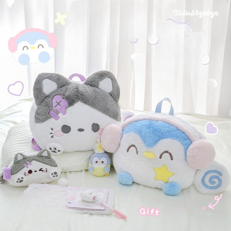 RosyPosy Soft Set, Plush Big Face Bag, Cute Large Capacity Crossbody Shoulder Doll Big Head Bag Student Backpack