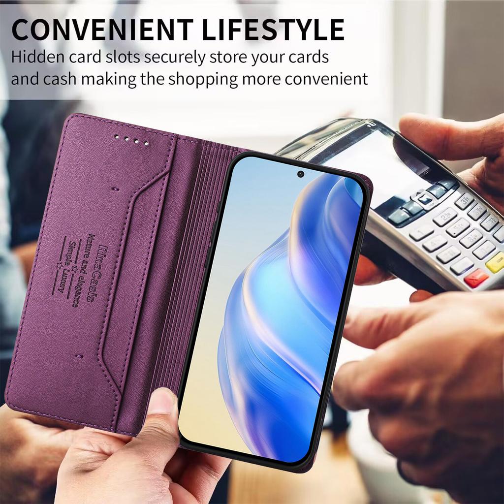 Luxury Leather Case For OPPO A56 A16 A55S A54S K10 A96 A76 A36/Reno 12F Reno12 RFID Blocking Card Slot Magnetic Attraction Stand Shockproof Flip Cover