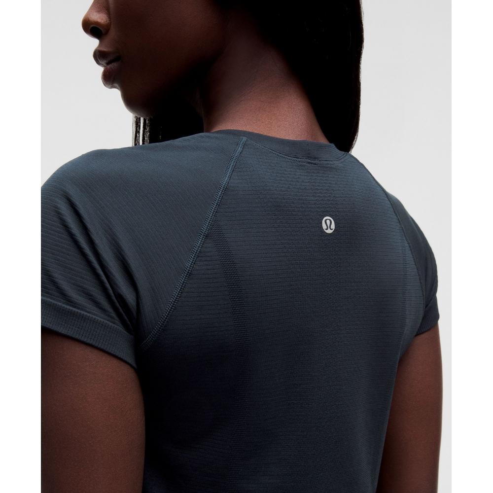 Lululemon Рубашка с коротким рукавом Swiftly Tech 2.0, длина до бедра, цвет: темно-синий, цвет: темно-синий