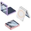 Роскошный Тонкий Матовый Чехол Magsafe для Samsung Galaxy Z Flip 7 Flip7 ZFlip7 Со Встроенной Защитой Экрана Чехол Полной Защиты