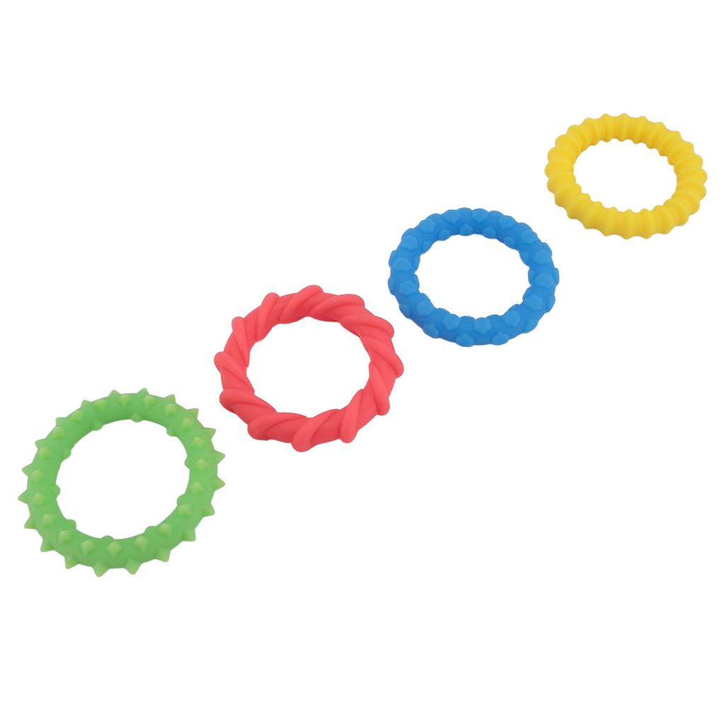 4 Pcs Kids Sensory Ring Toys Silicone Vibrant Colors Textured Skin Friendly Sensory Bracelets
