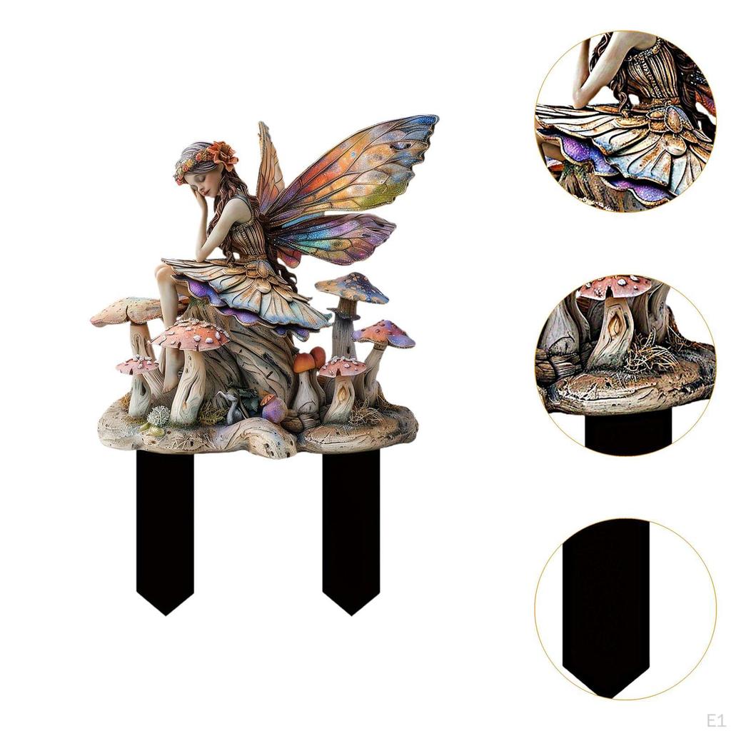 2D Плоская Сцена Феи Садовый Колышек Знак Акриловый Легко Устанавливаемый Газонный Забор Украшения Для Вечеринки Цветок