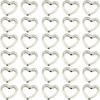 100Pcs 14mm Heart Bead Silver Bead Frame Decoration Charms  Christmas