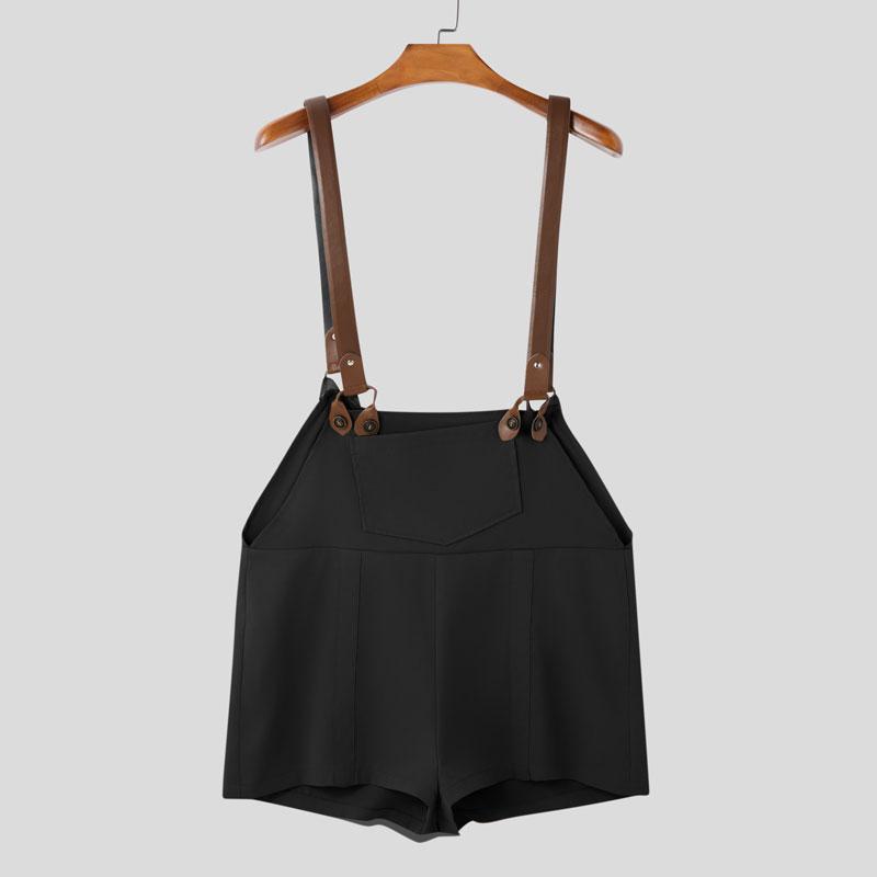 INCERUN Мужские комбинезоны без рукавов на бретелях, повседневные, облегающие, с подтяжками, шорты, комбинезоны