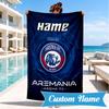 Custom Name Beach Towel Arema Crest Pride Microfiber Beach Towel, Lightweight for Summer Travel, Swimming Pool Fan Birthday Gift