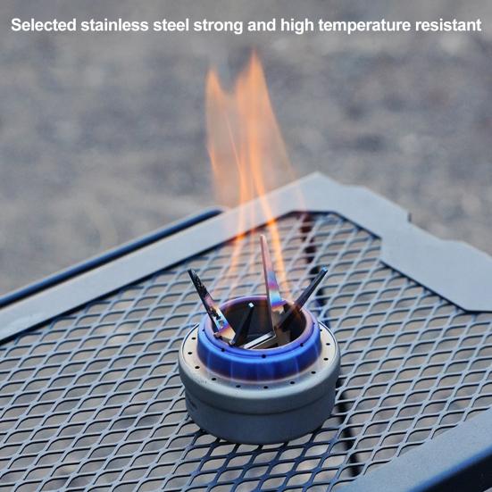 Внутренний держатель для уличной печи, портативный съемный, прочный, из нержавеющей стали, походный чайник для воды, подставка с четырьмя угловыми опорами