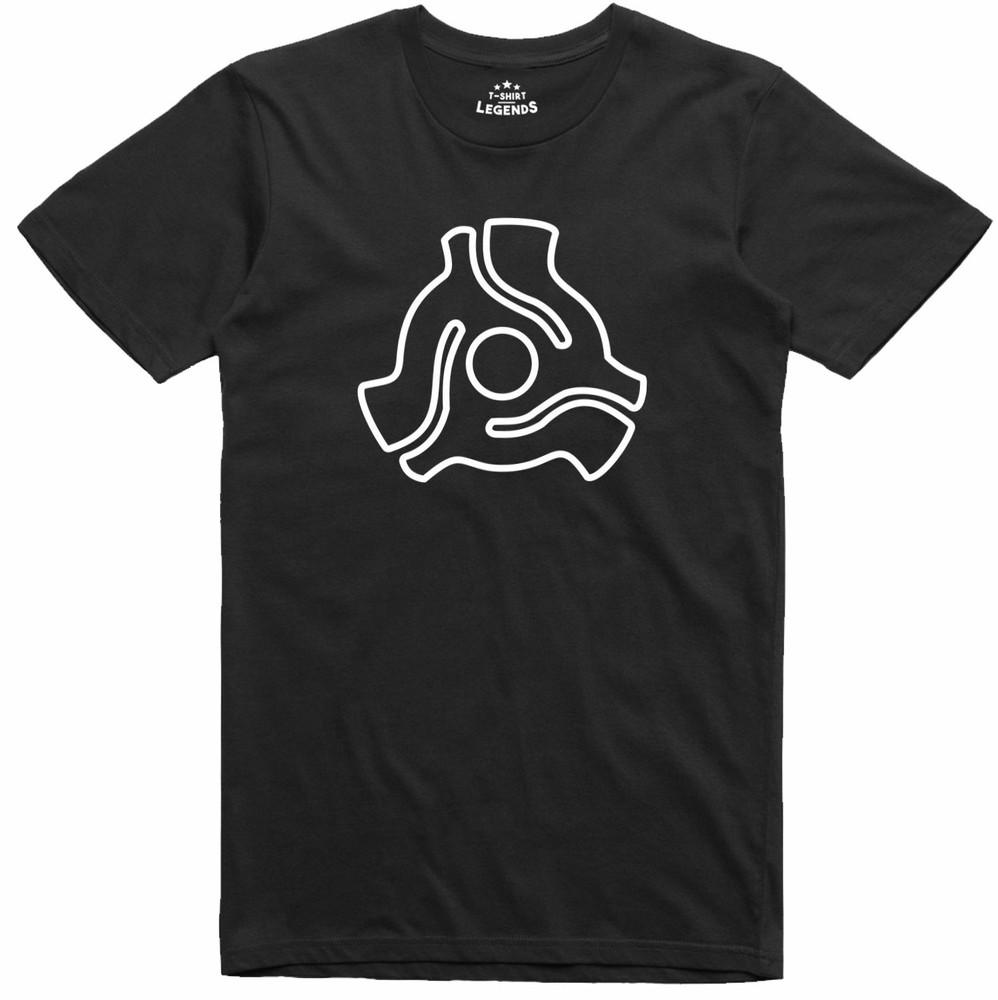 Mens T Shirt Record Center Silhouette Regular Fit Cotton T-Shirt