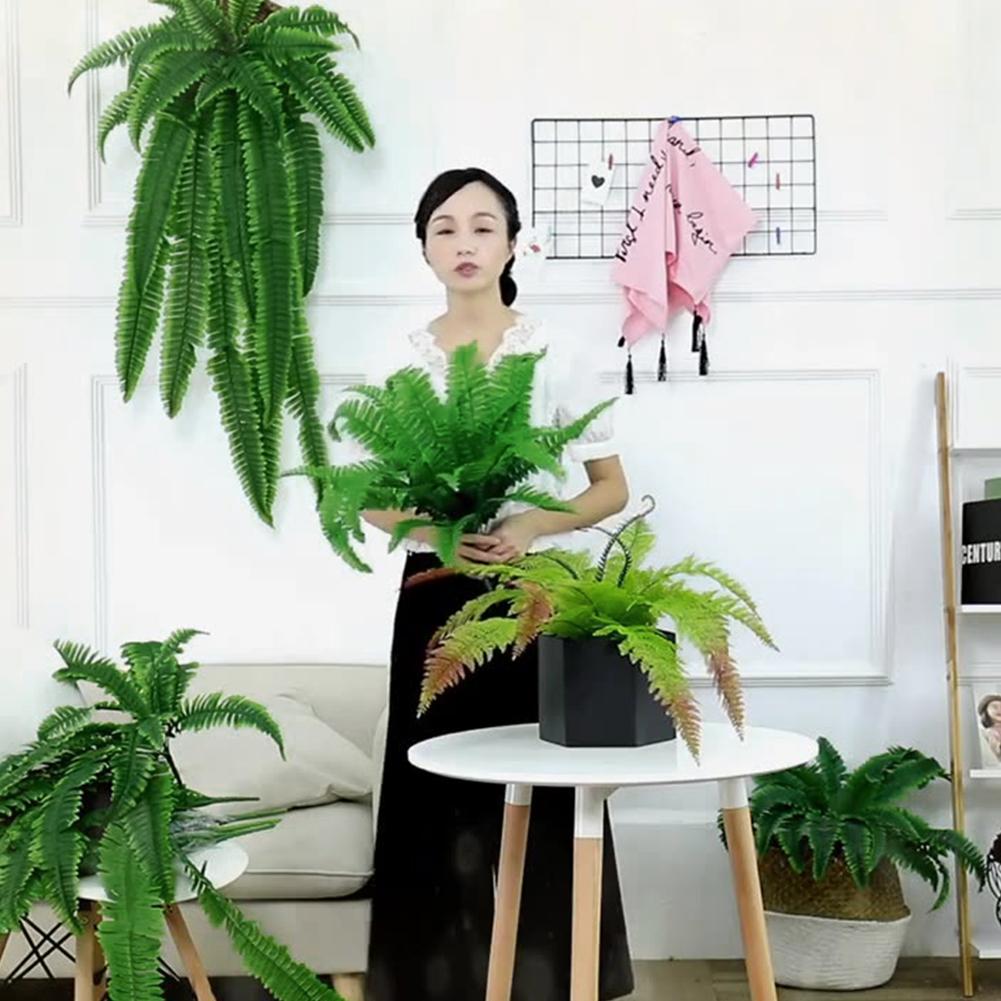 2Pcs Artificial Ferns Faux Ferns 20 Leaves for Each Bouquet Fake Grass Leaves Plant Lifelike 21 Inch for Farmhouse Entrance