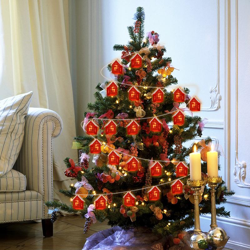 Рождественский деревянный дом светодиодная гирлянда рождественская елка подвесное украшение рождественское украшение для дома дети новогодний подарок Navidad