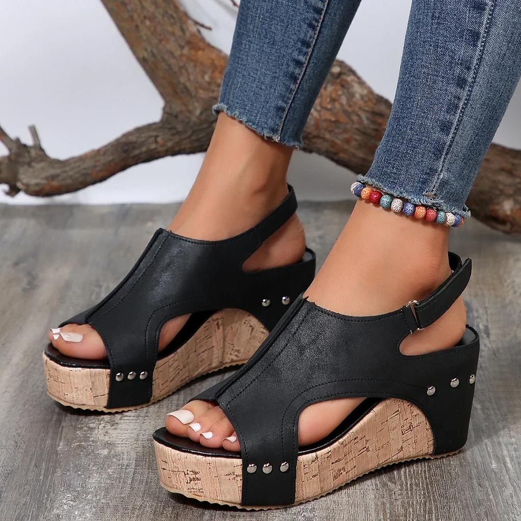 Summer Wedge Women's Sandals On Sale 2024 New Wedge Heel Fashion Dress Women's High Heels Daily Outdoor Casual Women's Sandals