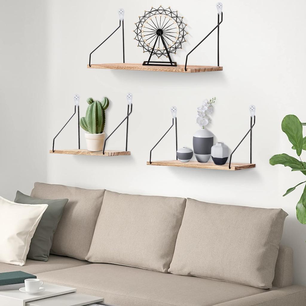 Плавающие настенные полки, настенная подвесная полка в деревенском стиле, настенная книжная полка в фермерском стиле для ванной комнаты, кухни, столовой, гостиной, Wood Me