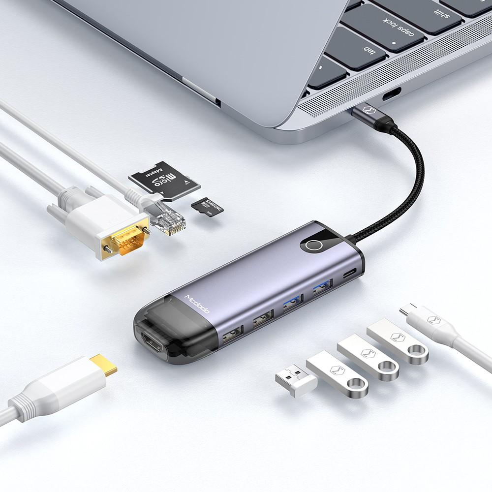 Mcdodo 10в1 Usb-C Rj-45 Vga Hdmi 4K концентратор для ноутбука Macbook M1 Hu-7420
