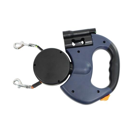 Двойной выдвижной поводок для собак, двухголовый выдвижной поводок для прогулок, не допускающий запутывания, трос для двух собак весом до 50 фунтов