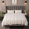 Duvet Cover Set Grey Pleated Bedding Set For Bed Brushed Microfiber Fabric Housse De Couette