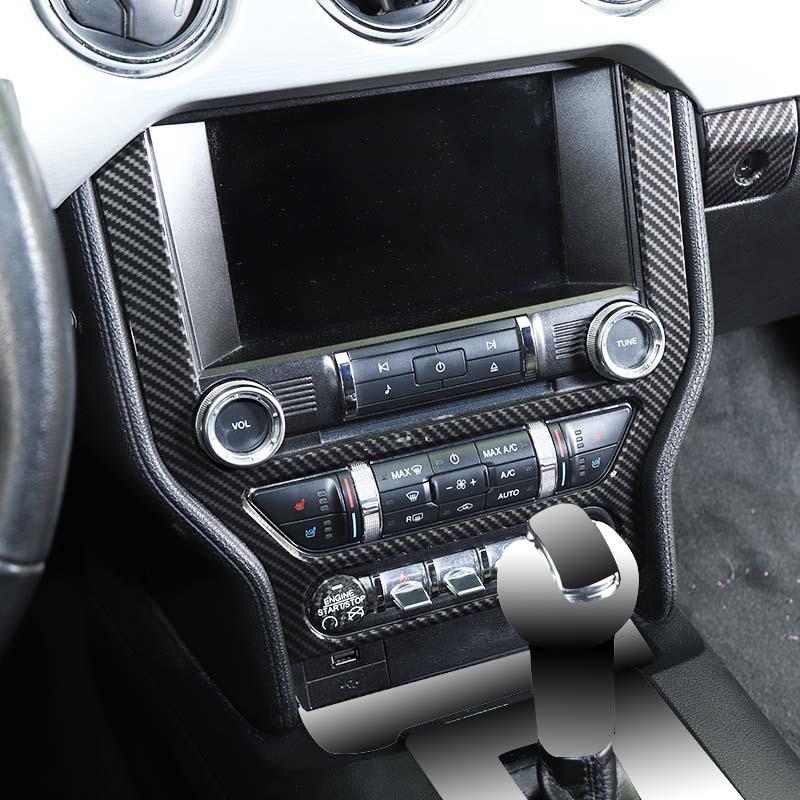 Car Central Control Navigation Panel Decorative Cover Stickers Fit For Ford Mustang 2015 Up ABS Interior Accessories