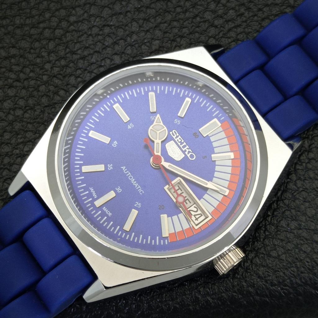 ОТРЕСТАВРИРОВАННЫЕ ВИНТАЖНЫЕ МУЖСКИЕ АВТОМАТИЧЕСКИЕ ЧАСЫ SEIKO 5 6309A ЯПОНИЯ СИНЕГО ЦВЕТА a440898-4