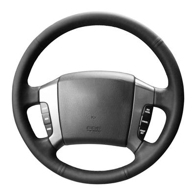 Черный противоскользящий чехол на руль из искусственной кожи, сшитый вручную для Kia Sorento 2002 2003 2004 2005 2006 2007 2008 2009 2010