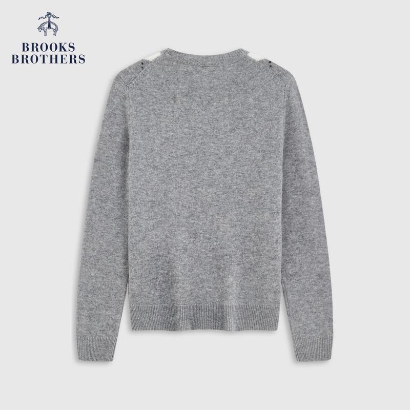 Женский джемпер в ромбы из чистой шерсти Brooks Brothers