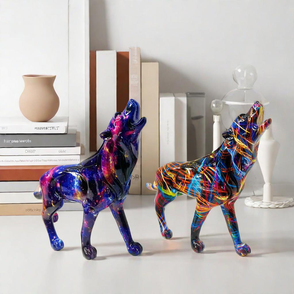 Новые креативные поделки из смолы, украшение для входа в гостиную в скандинавском стиле, геометрический орнамент в виде волка для переноса воды