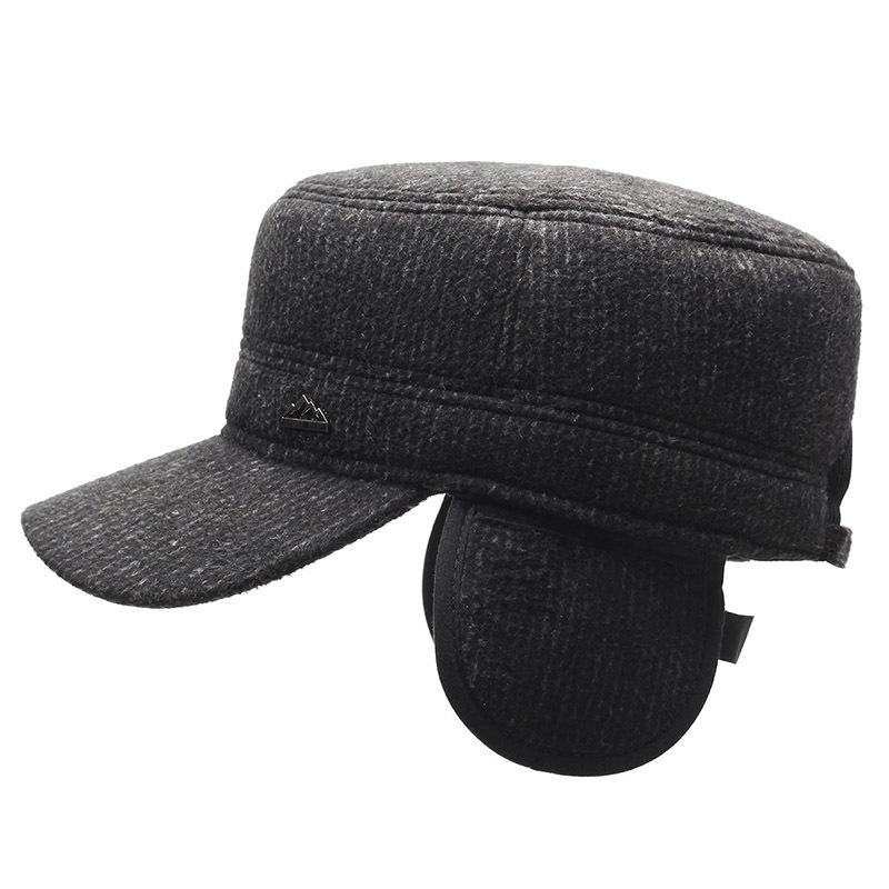 Зимние мужские шапки, шапки-ушанки для мужчин среднего и пожилого возраста, утепленные шапки с плоским верхом, шапки для дедушек, шапки для пап, кепки с козырьком