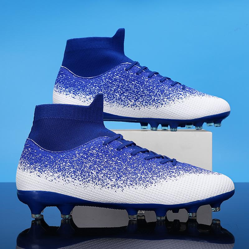 Футбольные бутсы с высоким верхом для реального боя, мужские шипованные бутсы для игры на траве, тренировочная обувь для взрослых и детей старшего возраста