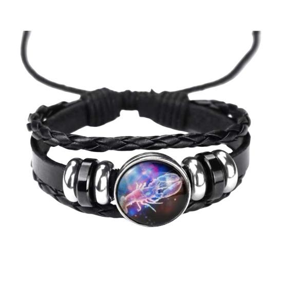 Браслет-унисекс Constellation, многослойный, плетеный, из искусственной кожи, регулируемый, сплав, светится ночью