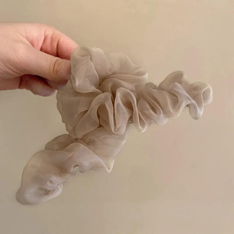 Сетчатая плиссированная заколка для волос для женщин, корейская простая элегантная темпераментная заколка в виде акулы, заколка для волос для девочек, новый головной убор, аксессуар для волос во французском стиле, заколка в виде акулы