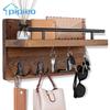 Деревянный настенный держатель ключей с 5 крючками, почтовый органайзер с полкой, домашний декор для задней двери гостиной, настенный домашний декор