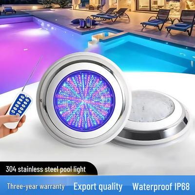 Настенный водонепроницаемый RGB светодиодный светильник для бассейна с пультом - Нержавеющая сталь