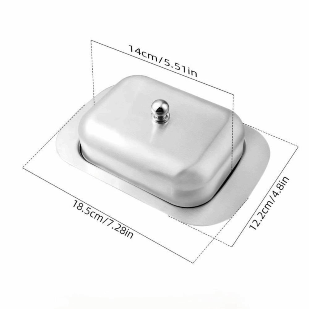 Double Cover Butter Box Silver Butter Keeper Kitchen Supply Butter Container Daily Users
