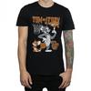 Tom and Jerry Mens Spinning Basketball Cotton T-Shirt
