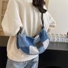 Denim Bag Plaid Women Shoulder Bag Underarm Shoulder Bag Handbag