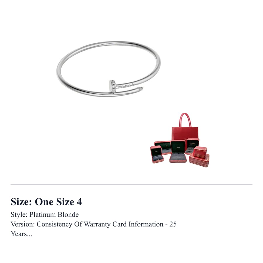 Cartier Браслет Juste Un Clou из белого золота 18 карат B6084000