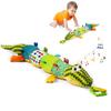 Infant Sensory Musical Stuffed Animal Toys with Crinkle,Rattle and Multi-Textures,Tummy Time Toys for 0-3-6-12 Months Newborn,Kids,Crocodile