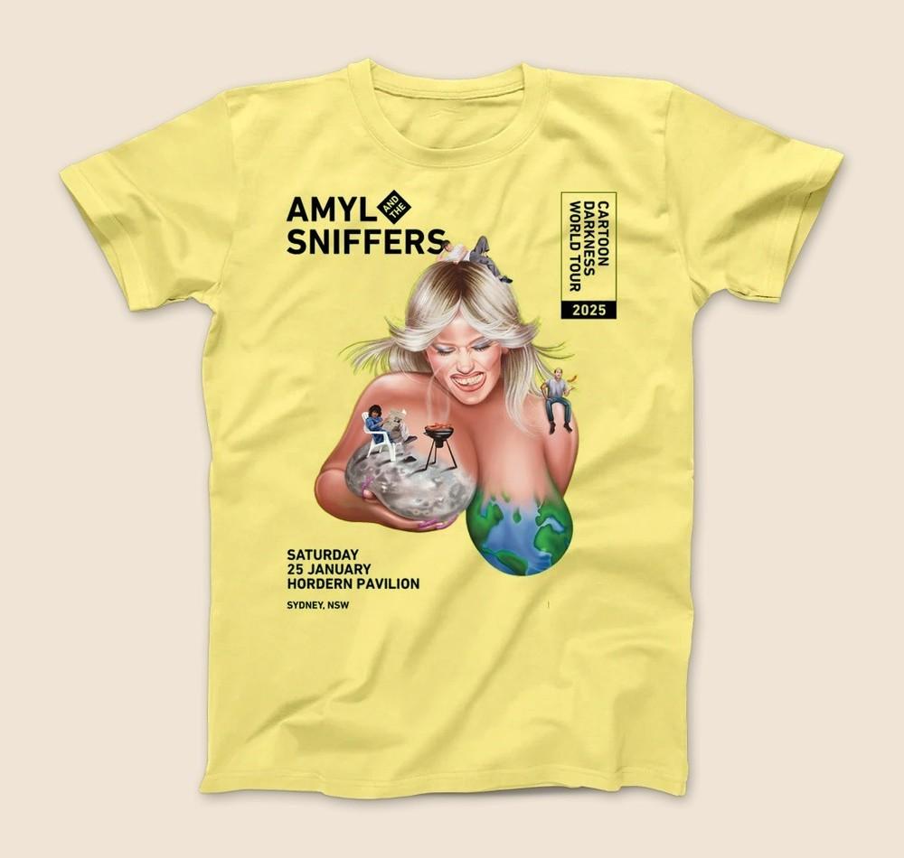 New Amyl and the Sniffers Tour 2025 Yellow S to 5XL Tee Shirt AA800 Unisex T-Shirt