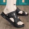 Mens Casual Sandals Summer Outdoor Waterproof Comfortable Beach Shoes Fashion Male Dual-purpose Sports Driving Slippers