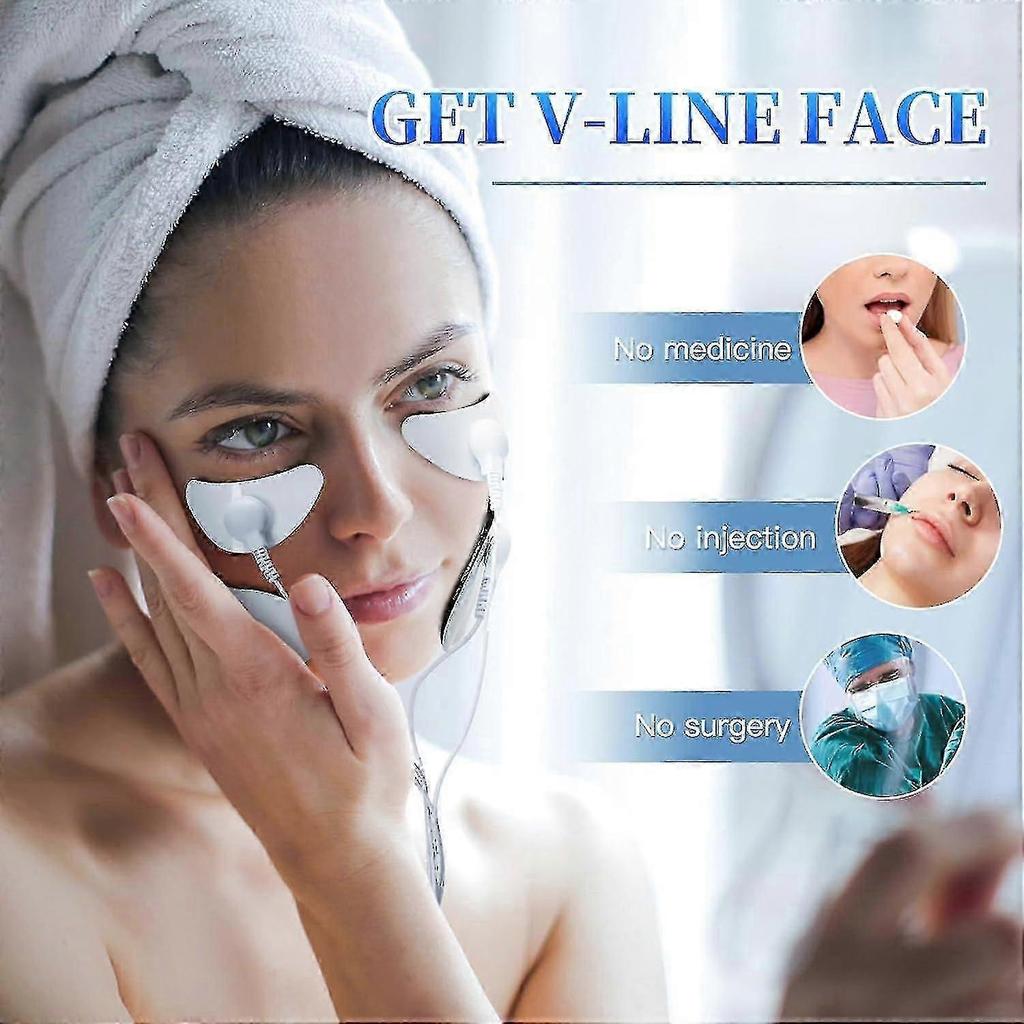 Electric Facial Massager, EMS Facial Massager, Face Massage Device, with Patch Pads EMS Stimulation Muscle Massager 8 Modes, for Facial Massage, Skinb