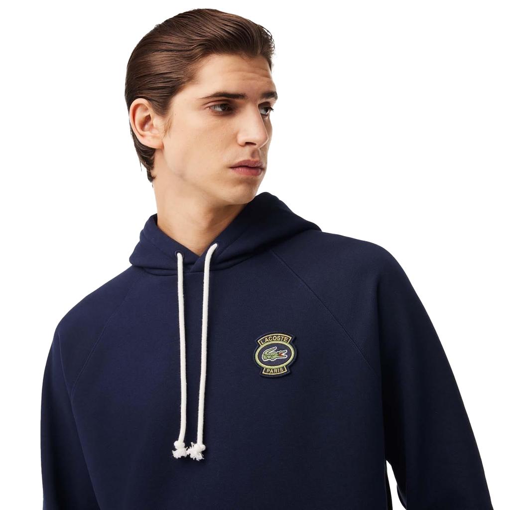 Lacoste Mens Heritage Badge Fleece Hoodie