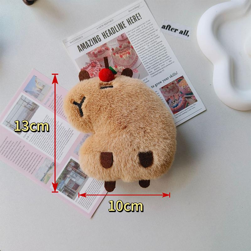 Creative Soft Stuffed Animal Capybara Plush Doll Squeak Toy Cartoon Bag Pendant Key Chain Backpack Car Bag Key Ring