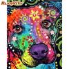 RUOPOTY Frameless Picture Animals Diy Painting By Numbers Kit Modern Wall Art Canvas By Numbers Calligraphy Painting For Home Decors
