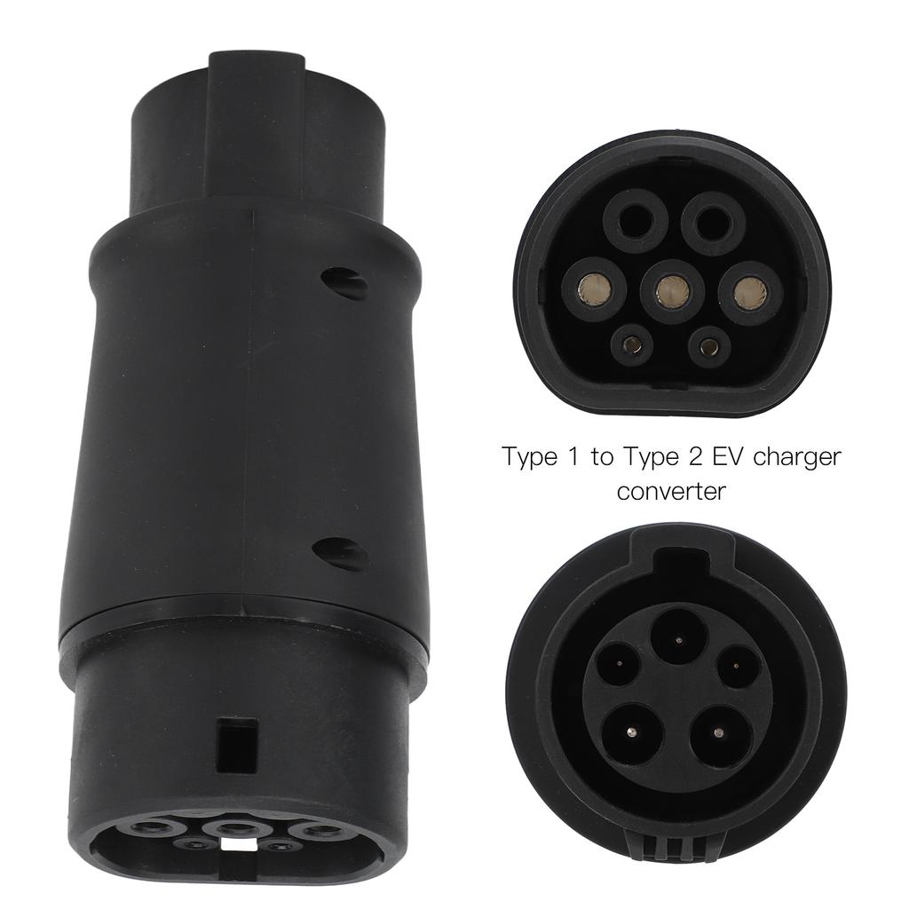 EV Charging Connector Type 1 to Type 2 IP54 Protection EV Charging Adapter 16A/32A AC for Electric Car Universal