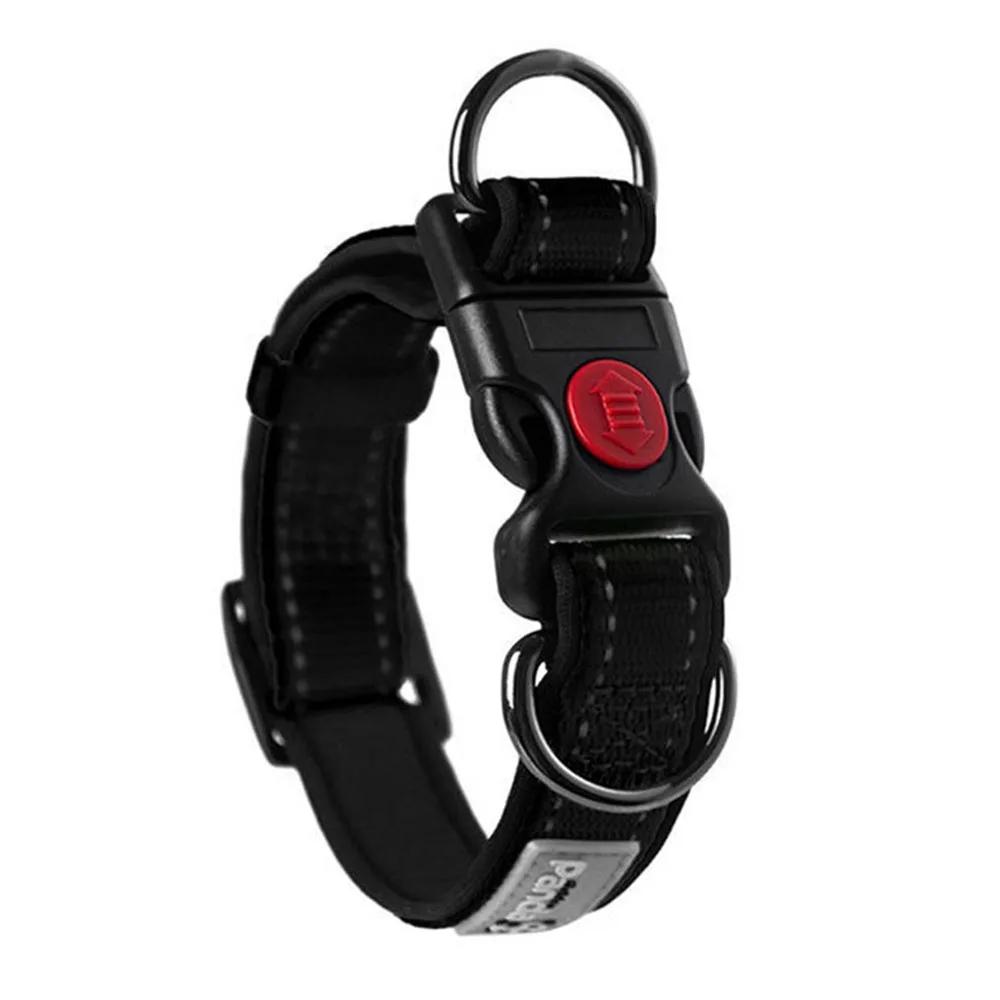 Fashion Adjustable Dog Collar Comfortable Soft Foam Padded Reflective Nylon with Double D Rings for Small Medium Large Dogs