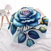 1pc Blue Rose with Dew Drops Umbrella with Plastic Handle,Suitable for All Seasons Home Travel Outdoor UmbrellaDD1051