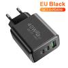 60W USB PD Fast Charger 3 Ports EU/US Plug Wall Charger Adapter For iPhone 15 14 Xiaomi Samsung  USB C Phone Charger