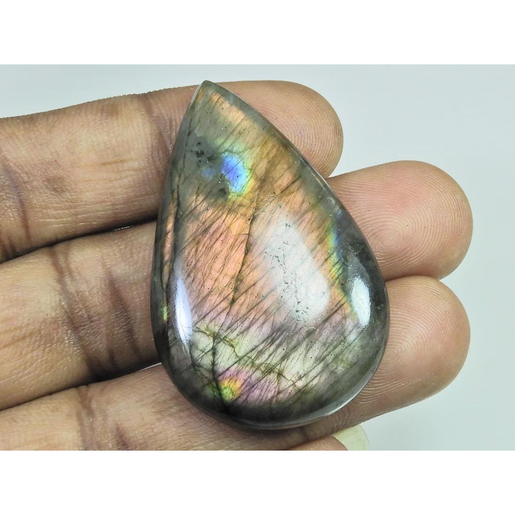 30X47X07MM Natural Purple Labradorite Spectrolite Pear Loose Gemstone 85Cts. D-410
