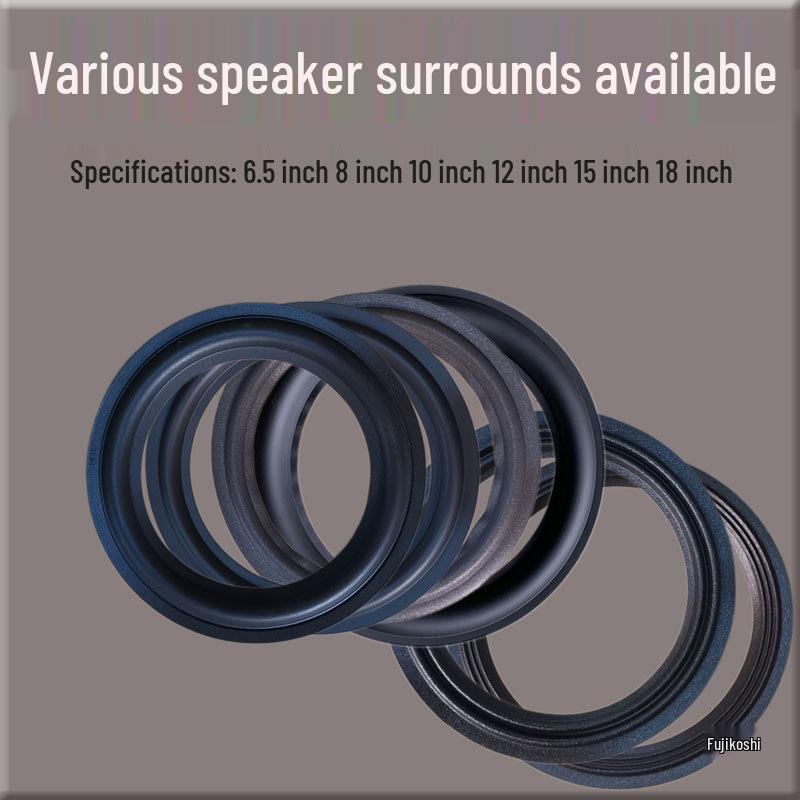 Speaker Surround Repair Parts: Foam, Rubber, Cloth; Available in 2-line, 3-line for 6.5", 8", 10", 12", 15" Sizes.