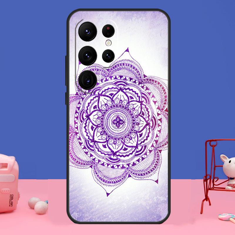 Индийский Цветочный Хна Мандала Чехол Для Samsung Galaxy S23 S24 Ultra S21 S22 Plus Note 20 Note 10 S8 S9 S10 S20 FE Обложка